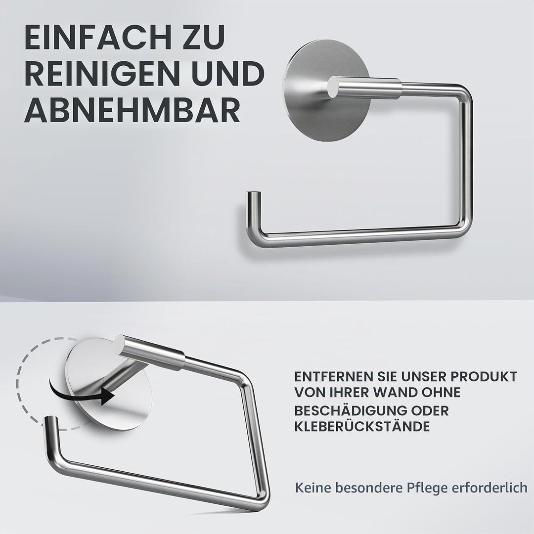Toilettenpapierhalter Hammerodde ohne Bohren Silber | Klorollenhalter selbstklebend Edelstahl | Klor