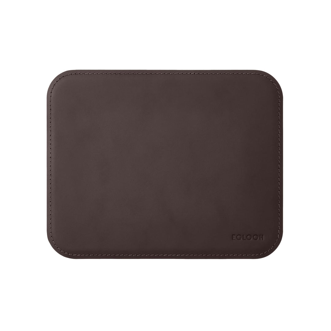 eglooh - Herms - Mauspad aus Leder Dunkel Braun cm 25x20 - Mousepad für Schreibtisch und Büro, handw