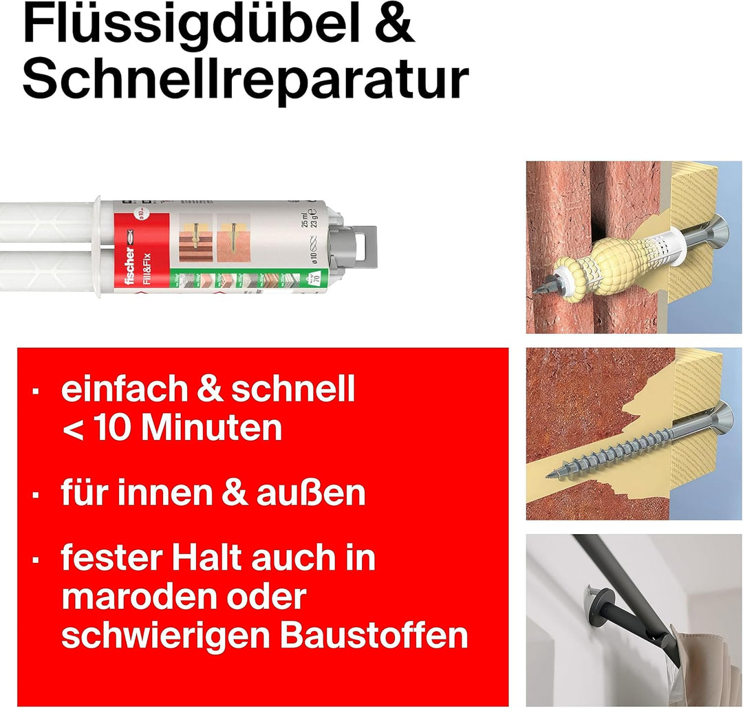 fischer Fill & Fix & 92507 Fix it P AD A 10 ST. Fill & Fix Bundle mit Fix it P AD A 10 ST., Fill & F