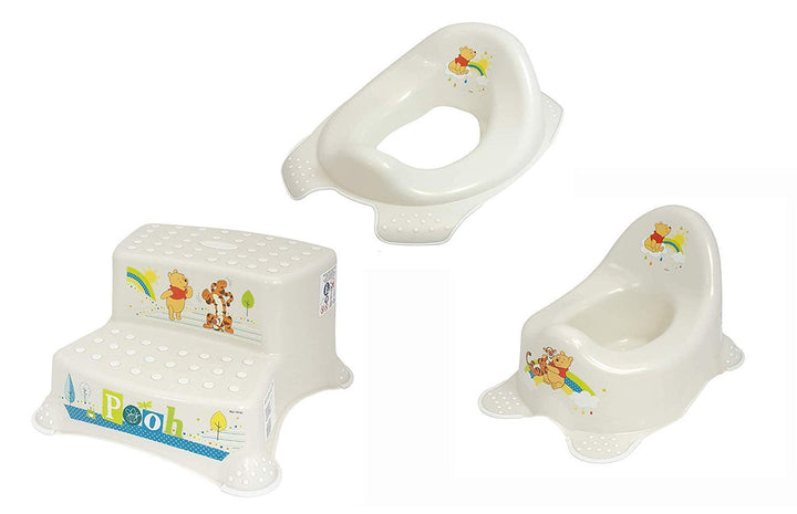 KiNDERWELT Töpfchen Set - für Kleinkinder, Topf, WC Aufsatz, Hocker (3er Set mit 2-stufigem Hocker)