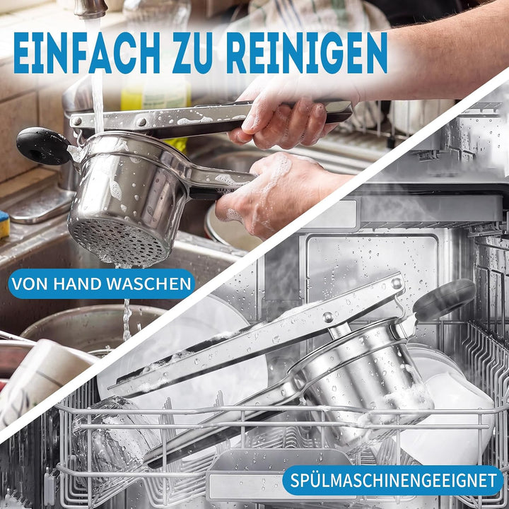 405ml Kartoffelstampfer Edelstahl Mit 3 Austauschbaren Platten | Vielzweck Kartoffelpresse Edelstahl