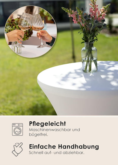 Gräfenstayn 2er-Set Stretch Stehtischhusse Diana mit Öko-Tex Siegel, Verstärkung im Fussbereich, in