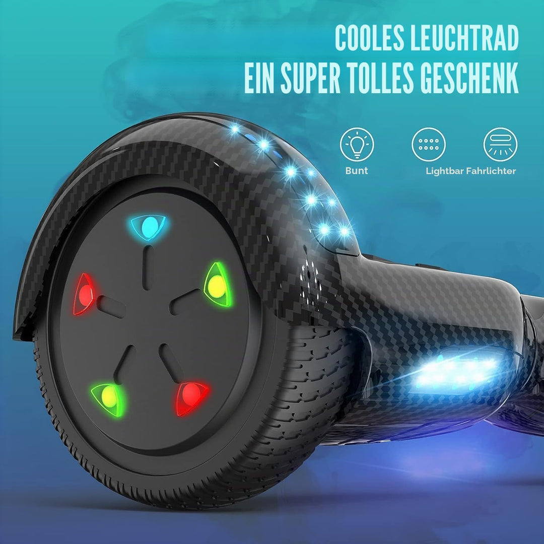 GeekMe Hoverboards 6.5”Zweimotoren 2-Rad-Hoverboards Hoverboards mit LED-Leuchten Bluetooth Color Sc