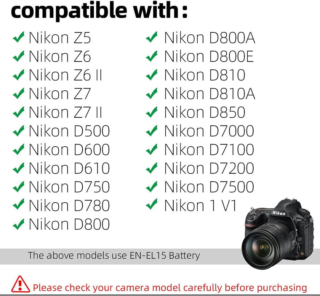 Glorich EH-5 Plus EP-5B Ersatz für AC-Adapter für Nikon 1 V1, D500, D600, D610, D750, D800, D810, D7