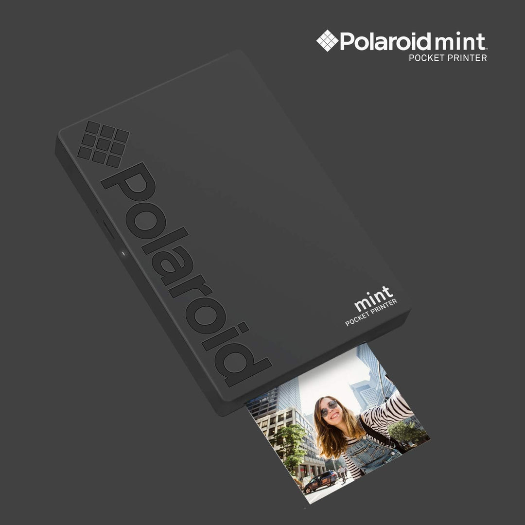 Polaroid Mint: Taschendrucker mit Zink-Papier. Bluetooth für Android- und iOS-Geräte. Druckt in selb
