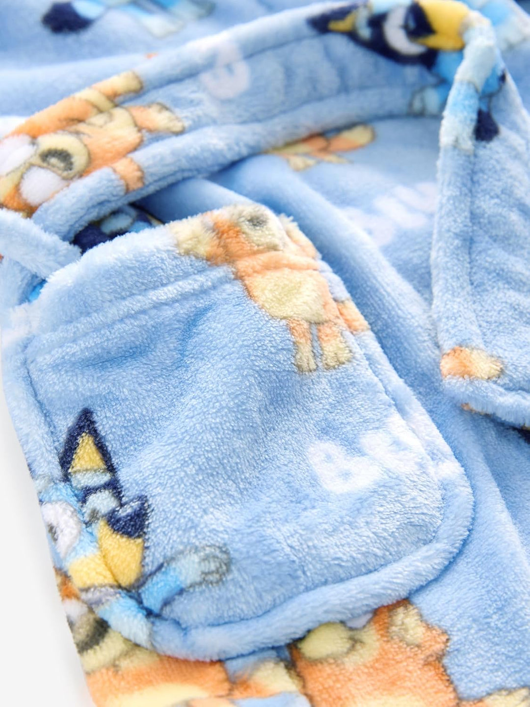 NEXT Mädchen Standard BulletPointzenzierter Morgenmantel aus Fleece, Bluey 80-86 Blau, 80-86 Blau