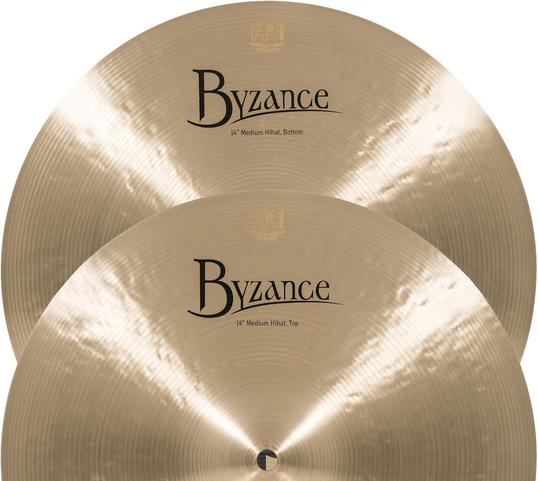 Meinl Cymbals Byzance Traditional Hihat Medium 14 Zoll (Video) Schlagzeug Becken – Paar – (35,56cm)