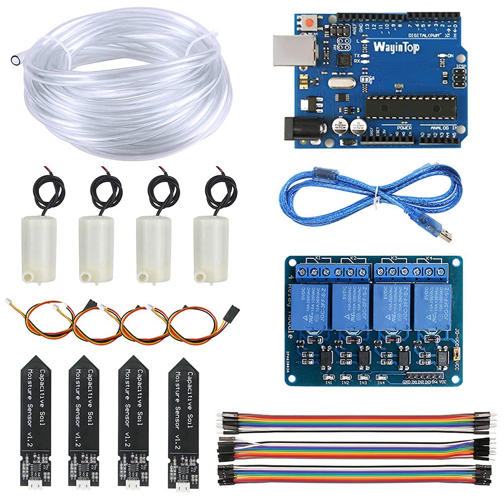 WayinTop Automatische Bewässerung Garten DIY Kit mit Tutorial, Entwicklungsboard mit USB Kabel + 4 K