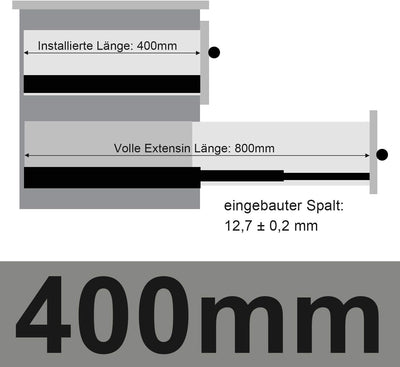 Lospitch 1 Paar Vollauszüge Schubladenauszüge Hochwertige Kugelführung 400 mm Schubladenschienen Aut