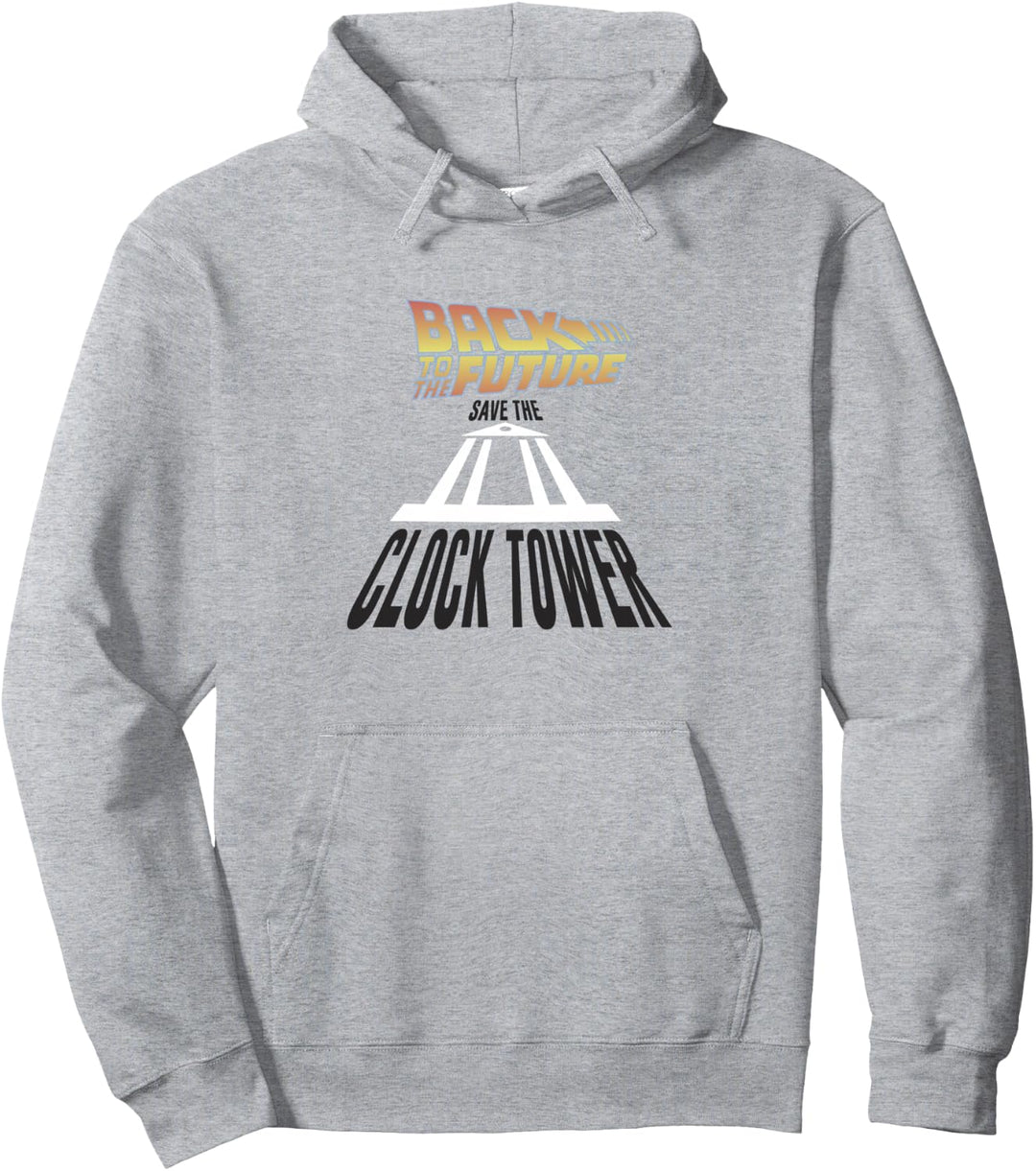 Back To The Future Save The Clock Tower Stretched Logo Pullover Hoodie
