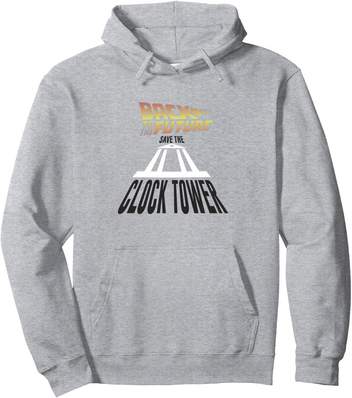 Back To The Future Save The Clock Tower Stretched Logo Pullover Hoodie