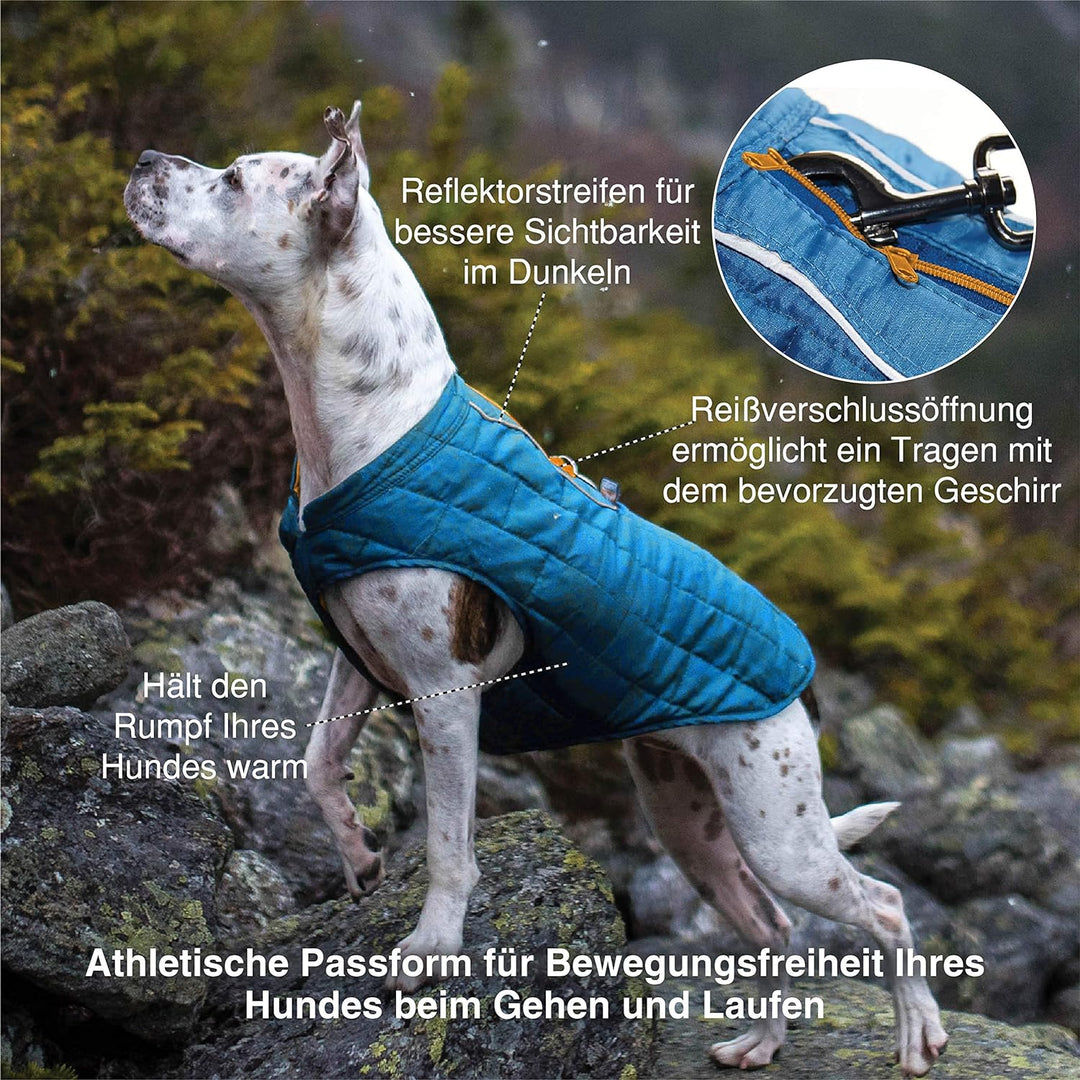 Kurgo Loft Hundejacke, Mit Hundegeschirr kombinierbar, Wasserdicht und reflektierend, Ideal für den