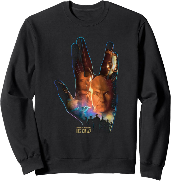 Star Trek: First Contact Day Vulcan Salute Picard Fill Sweatshirt
