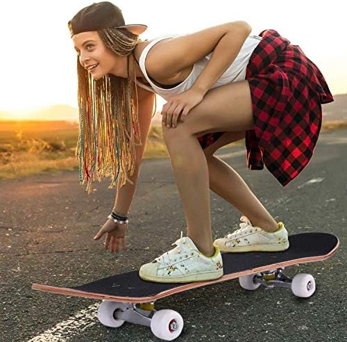 Skateboard Komplettboard mit ABEC-7 Kugellager 9-lagigem Ahornholz für Kinder Jungendliche und Erwac