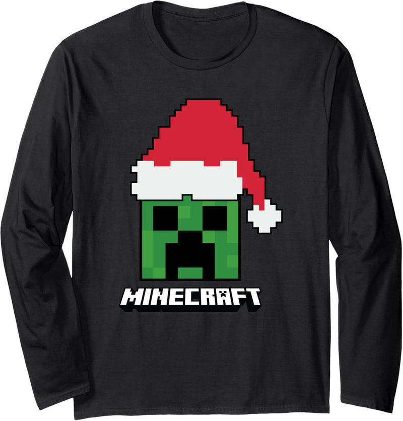 Minecraft Weihnachten Creeper Santa Hat Langarmshirt