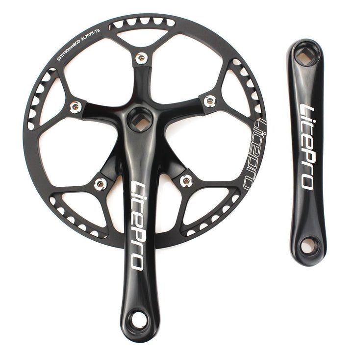 CYSKY Single Speed Kurbelgarnitur 53T 56T 58T 170mm Kurbelarme 130 BCD Litepro Faltrad Kurbelgarnitu