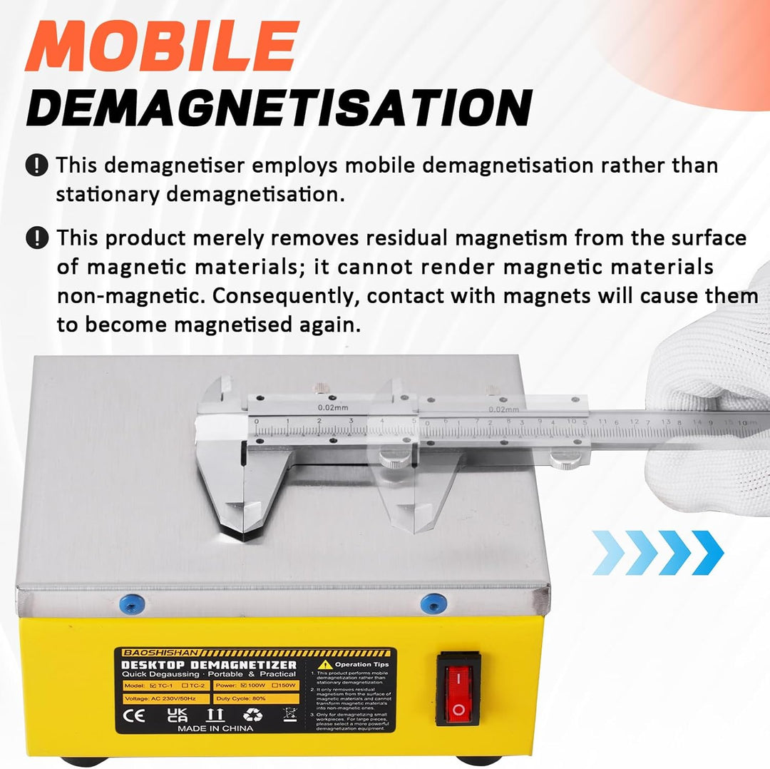 BAOSHISHAN Mini Entmagnetisierer Tragbarer 16×12×9CM, 100W, Reine Kupferspule, 80% Fortführungsrate
