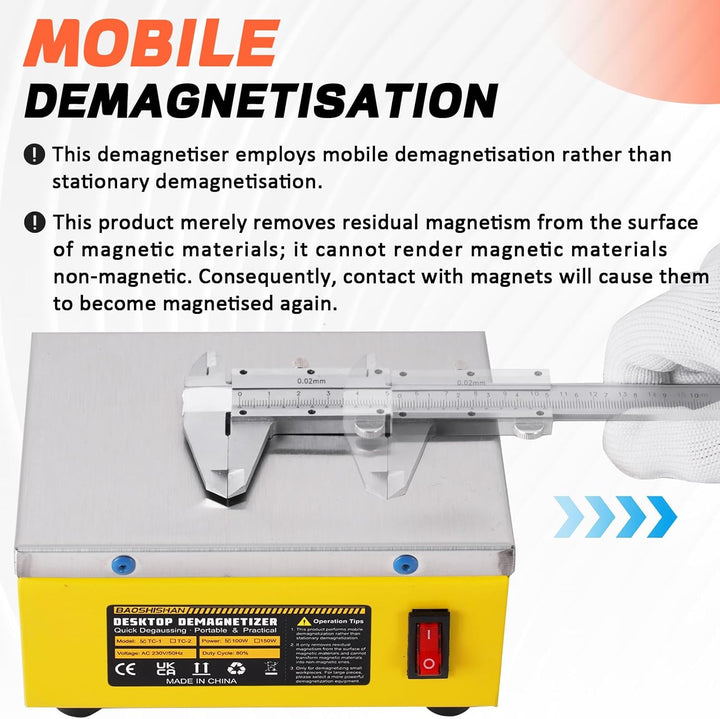 BAOSHISHAN Mini Entmagnetisierer Tragbarer 16×12×9CM, 100W, Reine Kupferspule, 80% Fortführungsrate