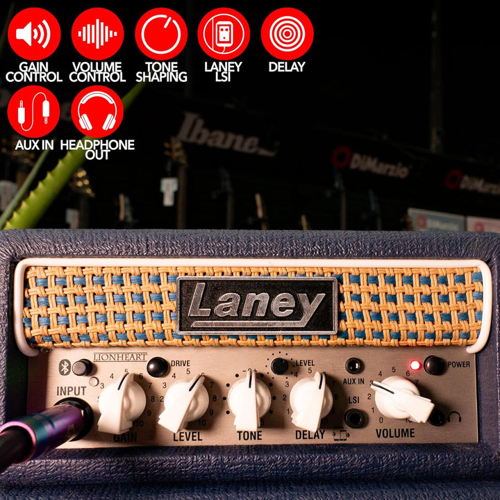 Laney MINISTACK Bluetooth- Batteriebetriebene Gitarren Amp mit Smartphone-Schnittstelle - Lionheart