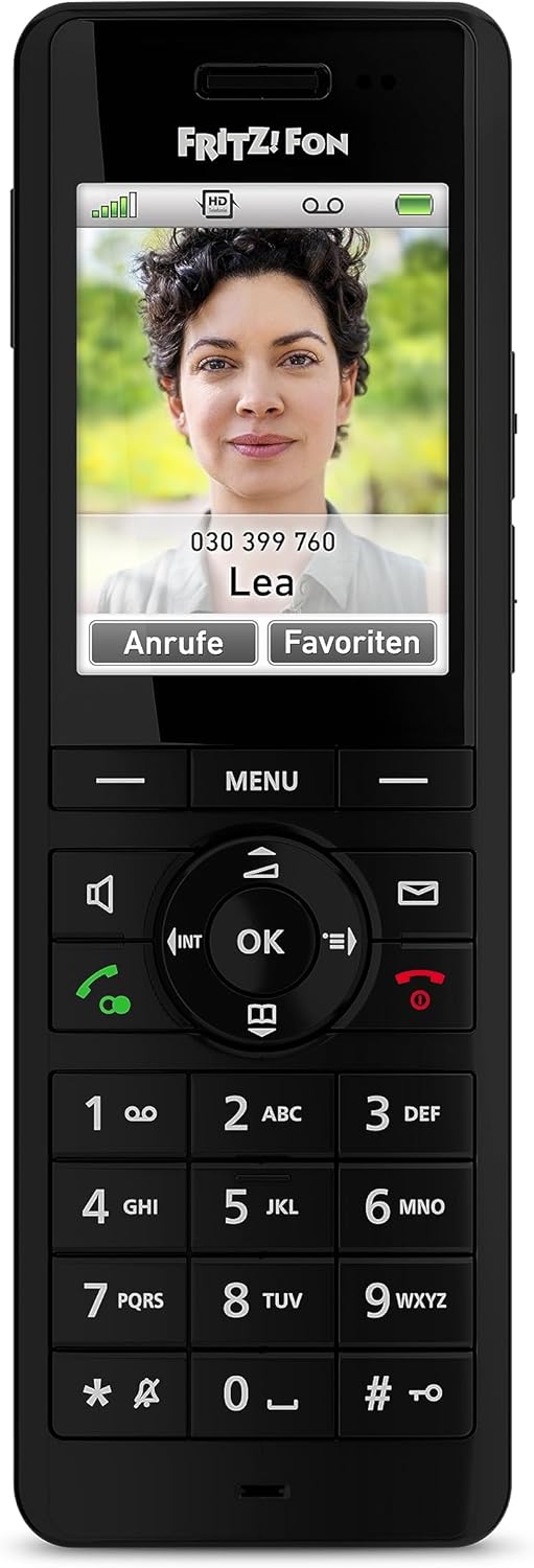 AVM FRITZ!Fon X6 Black DECT-Komforttelefon (hochwertiges Farbdisplay, HD-Telefonie, Full-Duplex-Frei