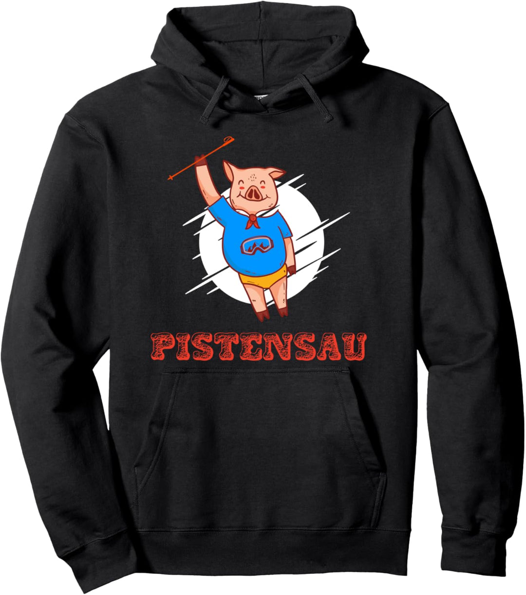 Pistensau, Snowboardfahrer, versaut Skifahren, Skifahrer Pullover Hoodie