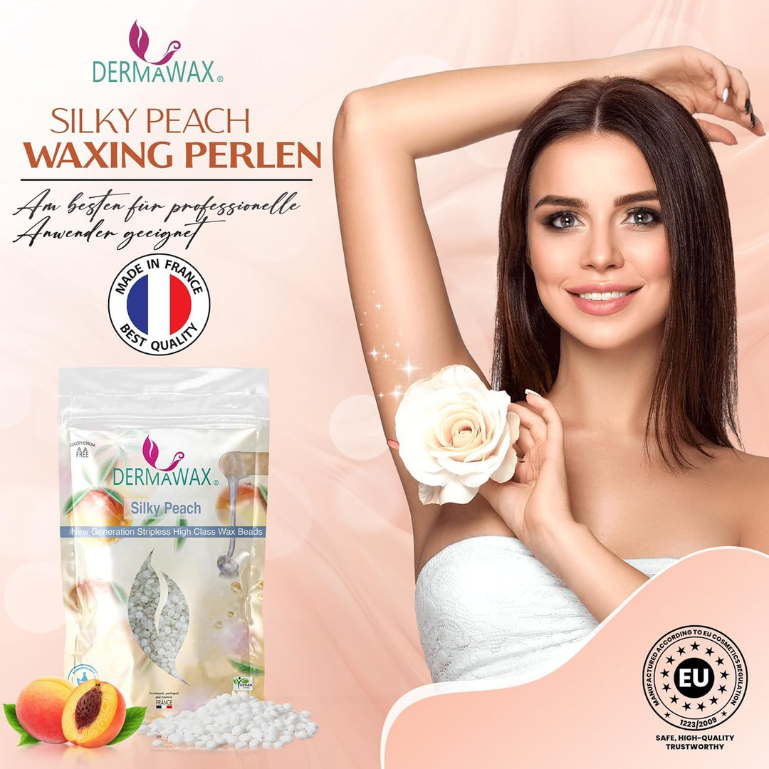 800 Gramm Dermawax Silky Peach Hypoallergen Waxing Perlen zur Haarentfernung Augenbrauen Gesicht Int