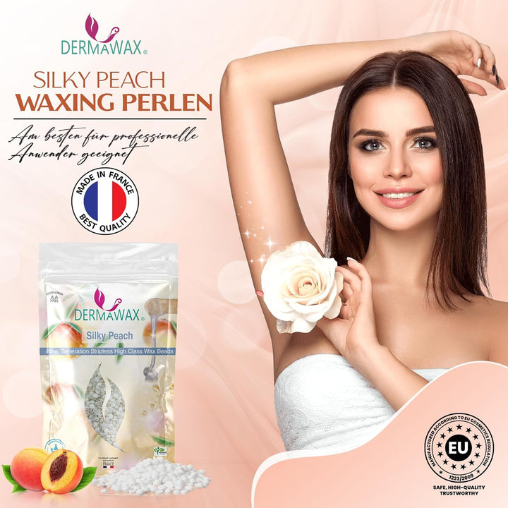 800 Gramm Dermawax Silky Peach Hypoallergen Waxing Perlen zur Haarentfernung Augenbrauen Gesicht Int