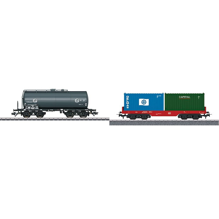 Märklin 46539 DB Einheits-Kesselwagen Eva & Start up 44700 - Containertragwagen Bundle mit Container