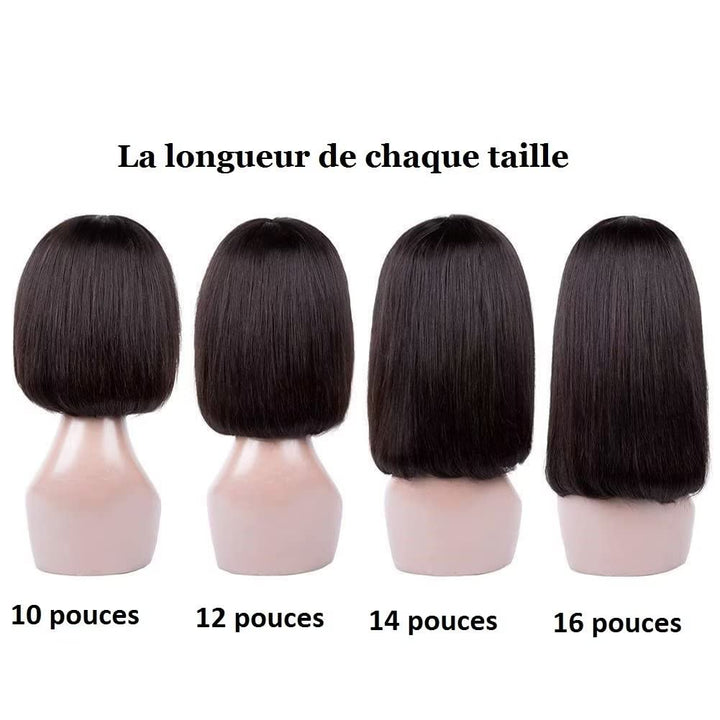 Short Bob Human Hair Wigs with Bangs None Lace Front Wigs Brazlian Straight Hair Machine Made Bob Wi