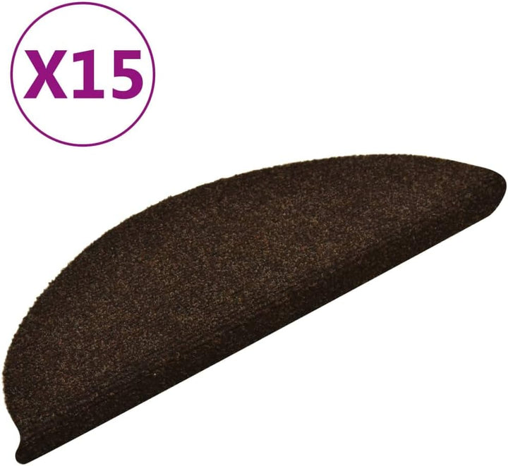 homiuse Treppenmatten Selbstklebend 15 STK. Braun 56x17x3 cm Nadelvlies Treppenstufen Matten Modern