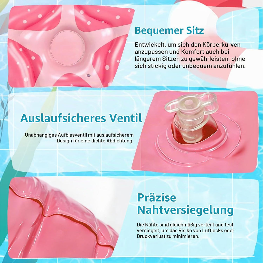 Luftmatratze Seestern 150cm, Pool Hängematte und Schwimmliege für Erwachsene, Wasser Spielzeug und S