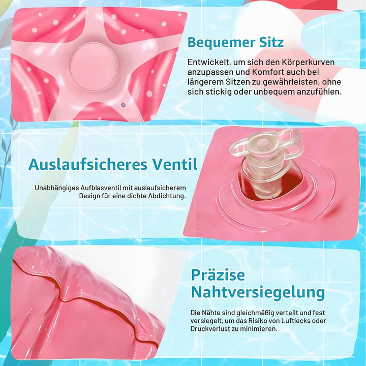 Luftmatratze Seestern 150cm, Pool Hängematte und Schwimmliege für Erwachsene, Wasser Spielzeug und S