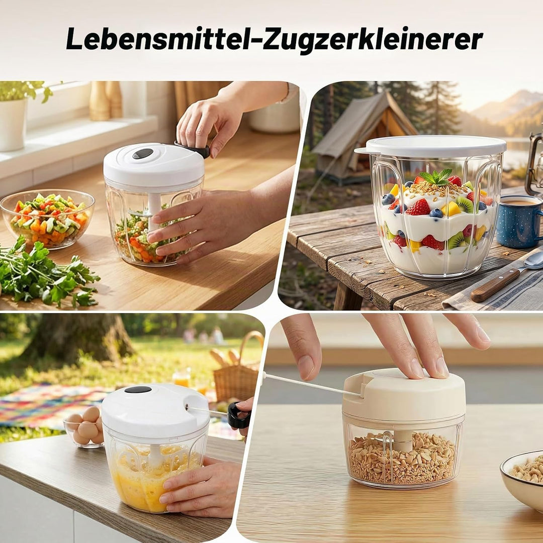 FACIACC 900 ml Manueller Zwiebelschneider &amp; 200 ml Multi-Zerkleinerer Set, Leichtgängiger Zwiebelsch