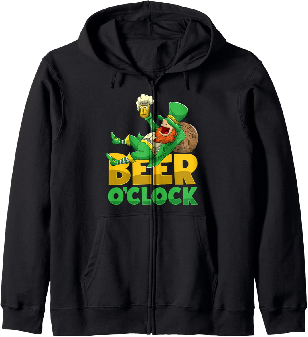 St. Patrick's Day Irish Leprechaun Bier Uhr Getränk Kapuzenjacke