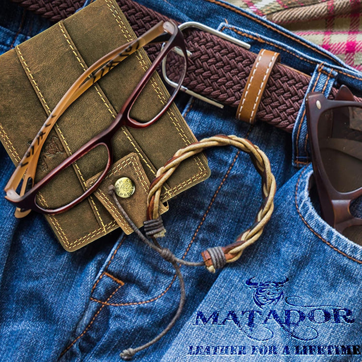 MATADOR Herren Geldbeutel Leder #Danzig mit edler Geschenk Box, Elegante Geldtasche RFID Schutz, Lux