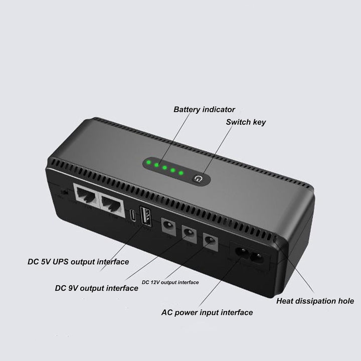 USV-Batterie-Backup, 10400 MAh Unterbrechungsfreie Stromversorgung mit 15 V 24 V POE-Anschlüssen und