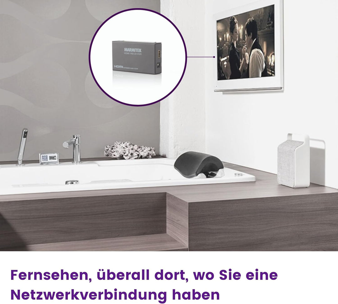 HDMI Extender LAN - Marmitek MegaView 90 - CAT 5e/6 Kabel oder Netzwerk (IP/LAN) - 1080p - 120m - Zu