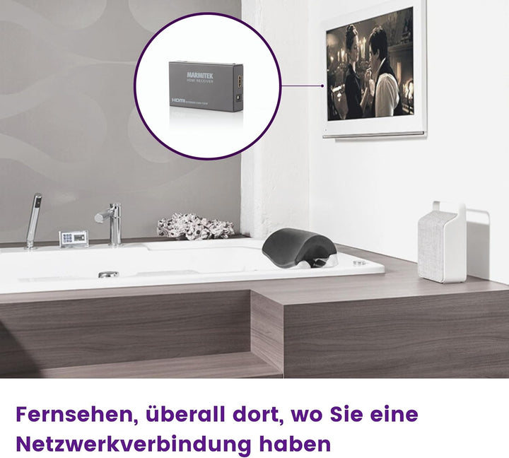 HDMI Extender LAN - Marmitek MegaView 90 - CAT 5e/6 Kabel oder Netzwerk (IP/LAN) - 1080p - 120m - Zu