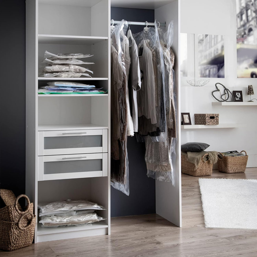 Compactor - 4er-Set Vakuumbeutel zum Aufhängen (2x M + 2x L) - Kleidung für Schrank und Garderobe ko