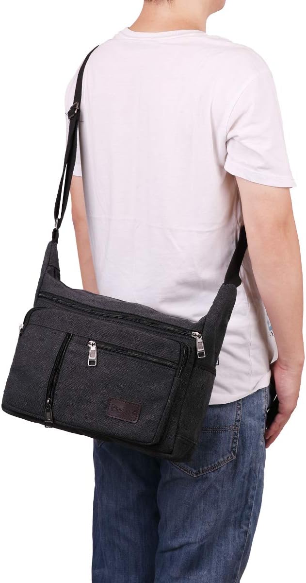 Wasserdicht Canvas Crossbody Tasche Umhängetasche Satchel Schulter Sling Arbeitstasche Bookbag für M
