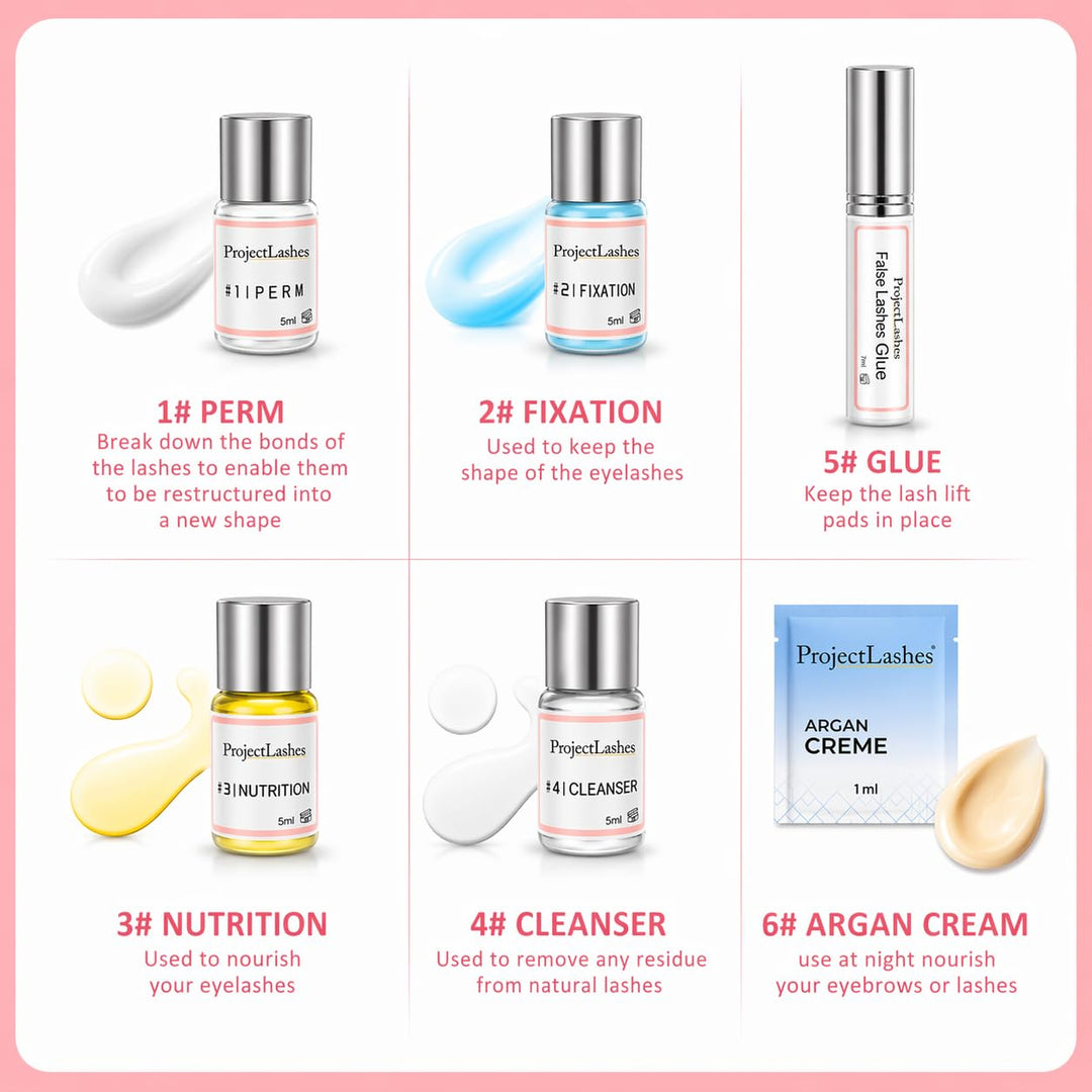 XXL – Lash Lifting Set – Professionelles Semipermanentes Wimpernlifting Kit – 12-15 Anwendungen – Fü