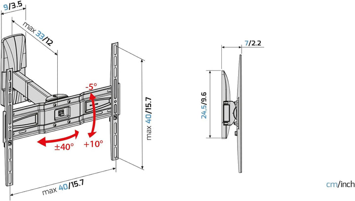SP 400 SR Plus TV-Halterung, schwenkbar und doppelt drehbar, -35 °