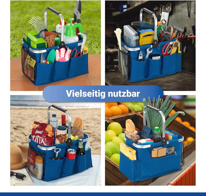 Universal Outdoor Korb, faltbarer Transportkorb für Garten, Haushalt und Freizeit, variable Innenein