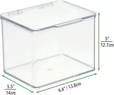 mDesign Aufbewahrungsbox für den Schreibtisch – stapelbare Box aus Kunststoff mit Deckel – kleiner B