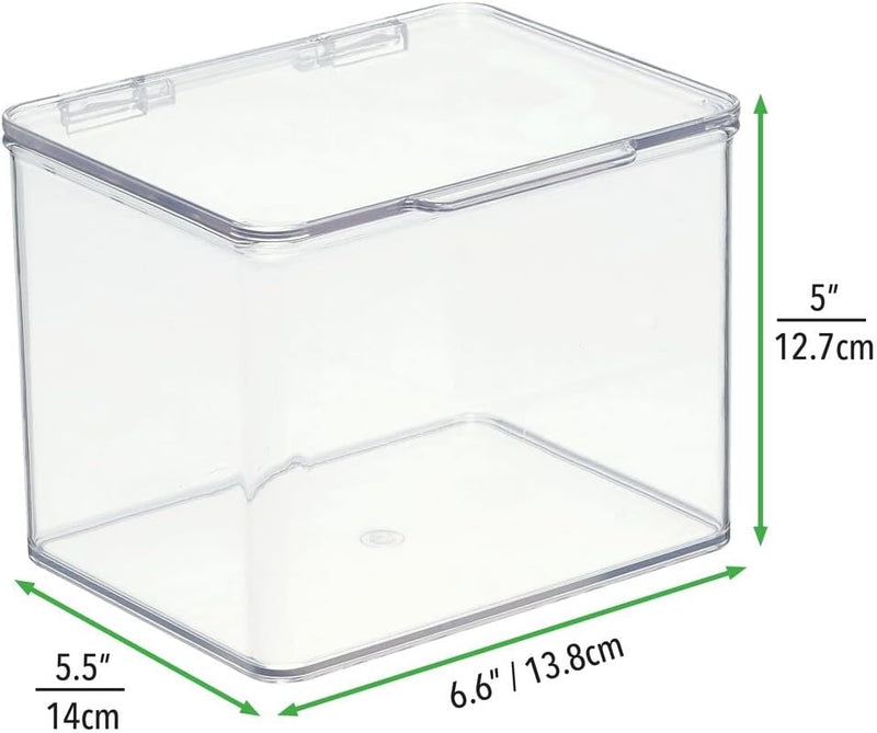 mDesign Aufbewahrungsbox für den Schreibtisch – stapelbare Box aus Kunststoff mit Deckel – kleiner B