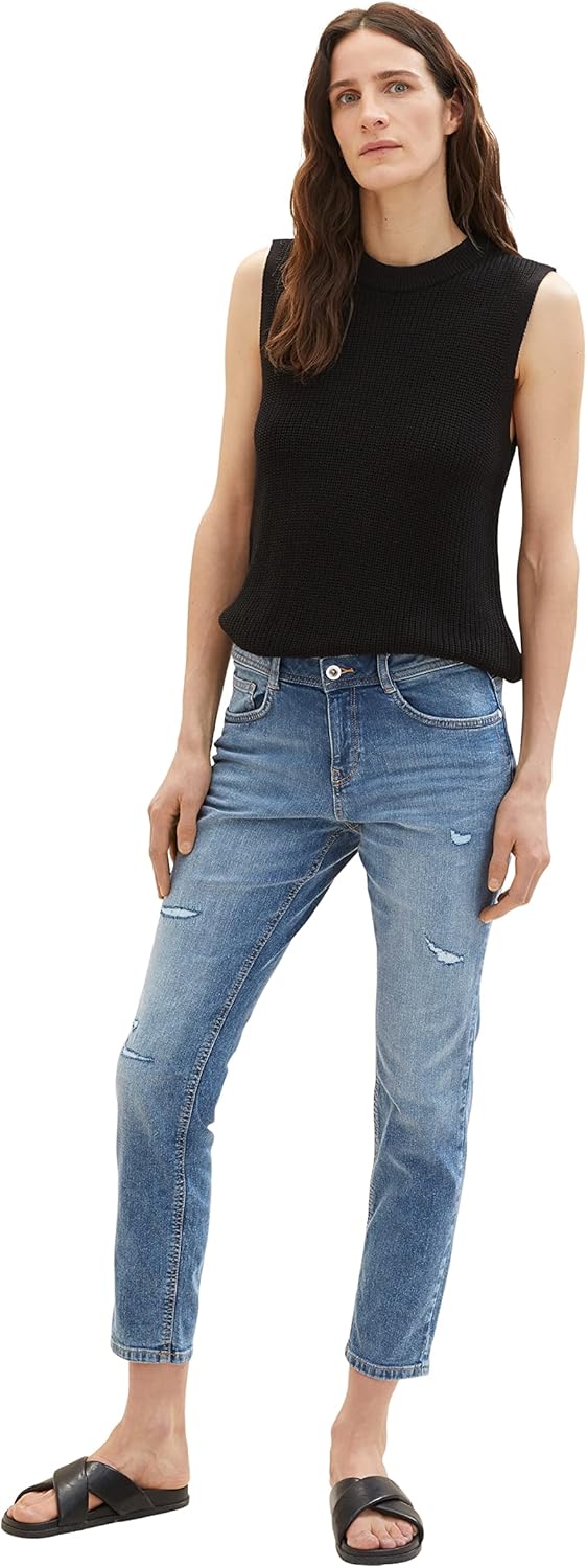 TOM TAILOR Damen Tapered Relaxed Jeans 28W / 32L 10142 - Light Stone Blue Denim, 28W / 32L 10142 - L