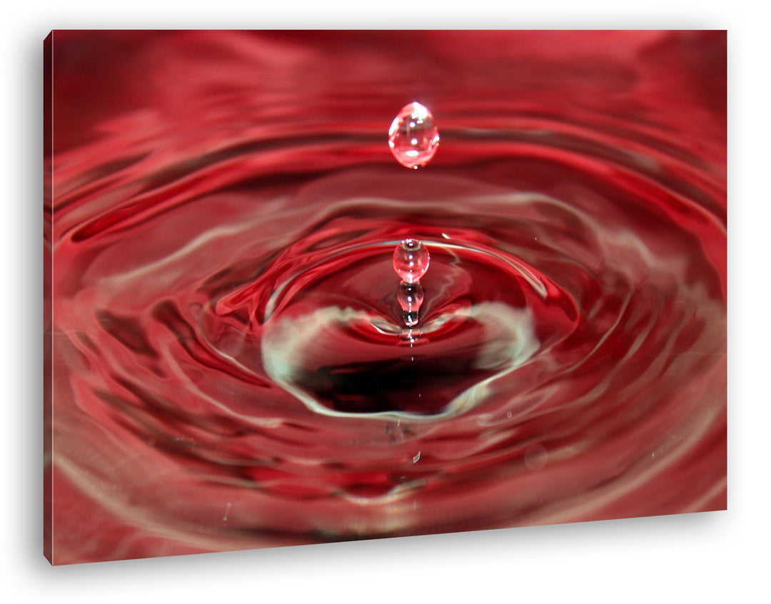 deyoli Wassertropfen schlagen Wellen Format: 100x70 als Leinwandbild, Motiv fertig gerahmt auf Echth