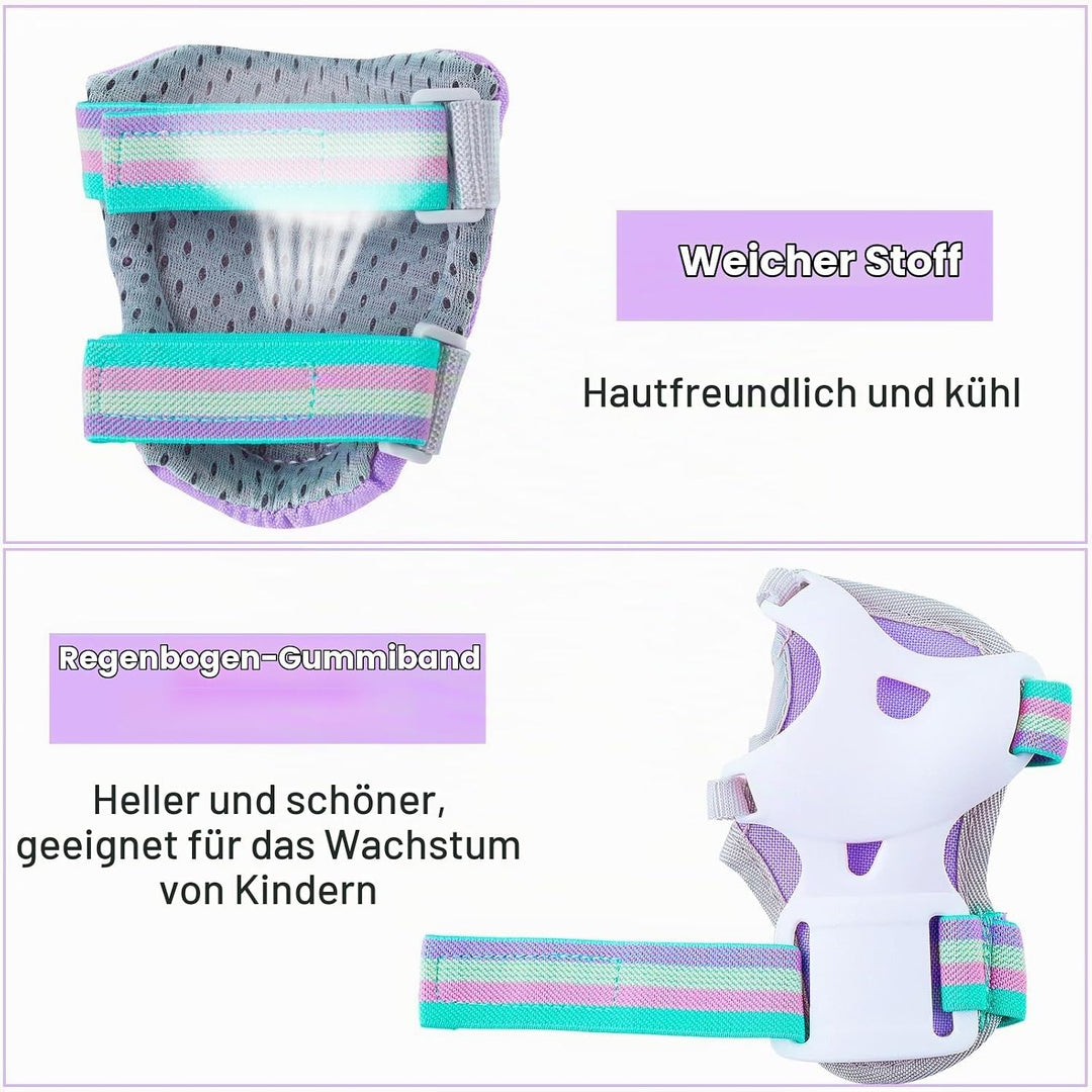 Unicorn Castle Knieschoner Kinder Schoner Set Inliner Schützer 6 in 1 Schutzausrüstung Kinder Ellenb
