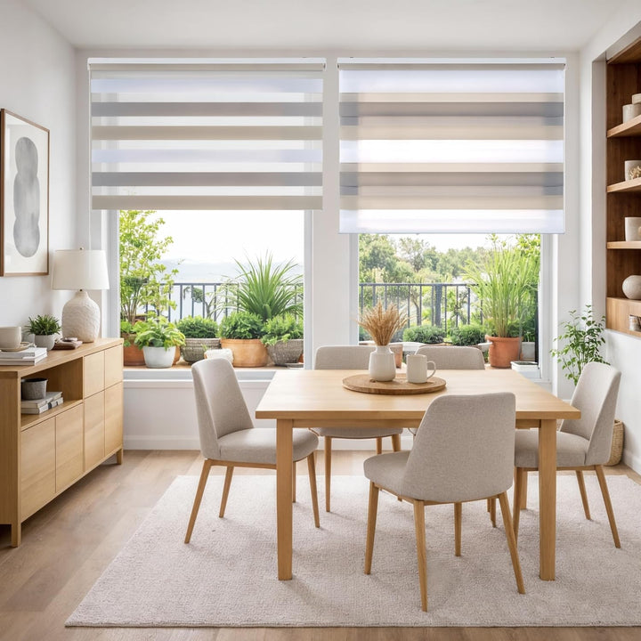 STORESDECO Doppelrollo, Duo Rollo für Fenster und Türen, Zebra Rollo Lichtdurchlässig und verdunkeln