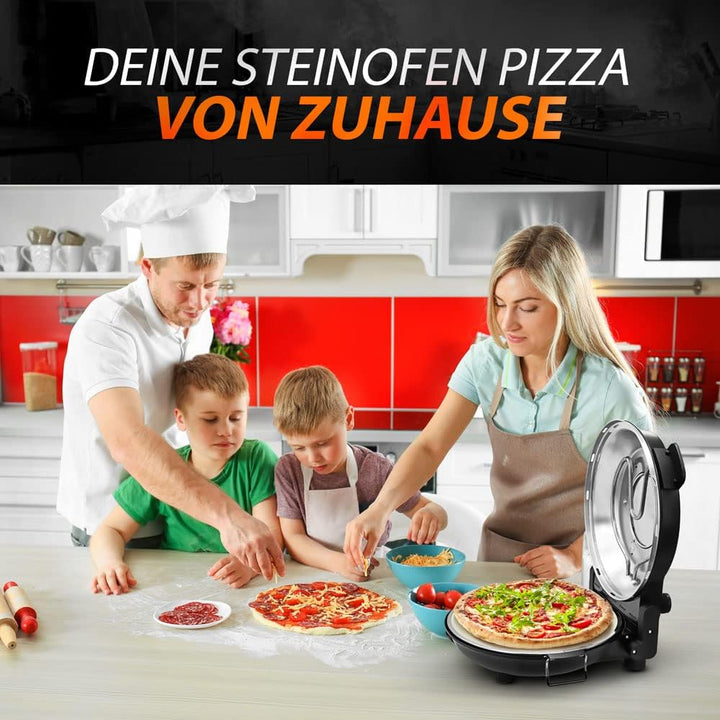 Bituxx Pizzaofen Pizza Maker Lahmacun Express Miniofen 1200W 400°C Keramiksteinplatte